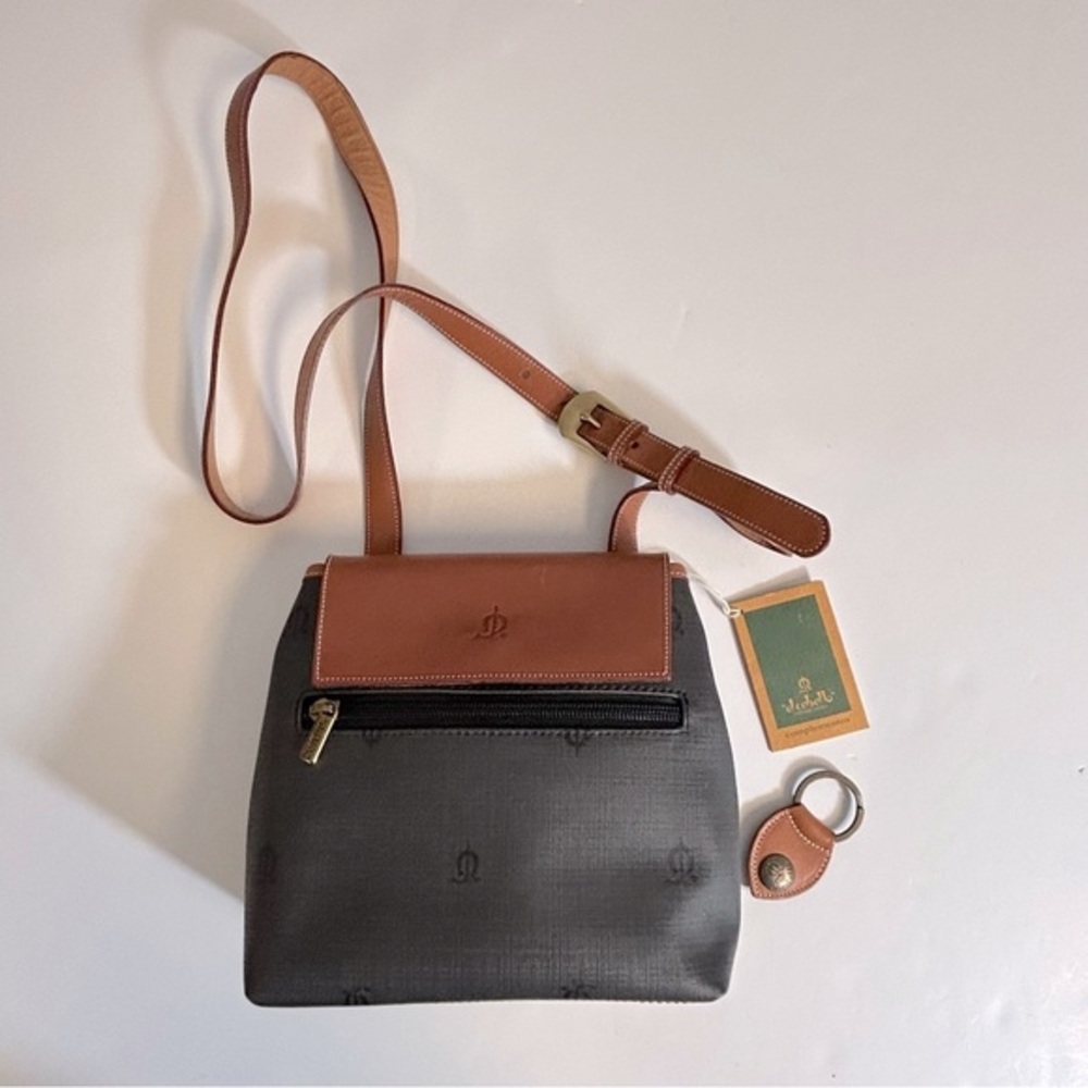 El Caballo Spanish Leather Black and‎ Brown Crossbody Purse NWT From Spain